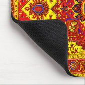 ペルシャの敷物-赤及び黄色 マウスパッド (コーナー)