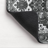 ペルシャの敷物-黒及び白 マウスパッド (コーナー)