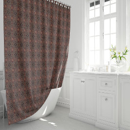 ペルシャの日焼け入り縁取り民族柄 シャワーカーテン