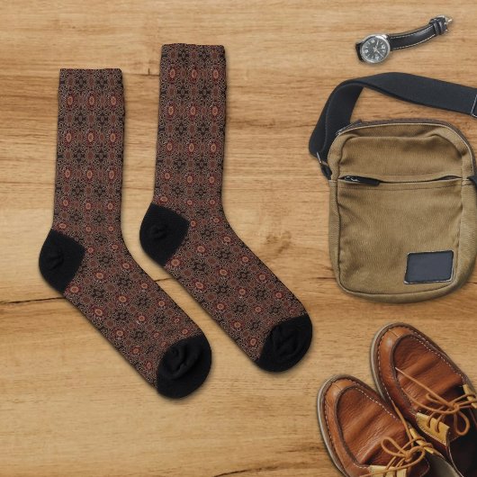 ペルシャの日焼け入り縁取り民族柄 ソックス