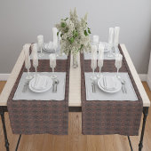 ペルシャの日焼け入り縁取り民族柄 ミディアムテーブルランナー