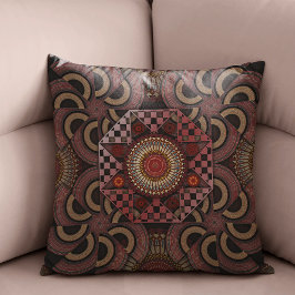 ペルシャの日焼け額縁民族半円マンダラ クッション