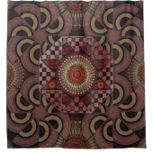 ペルシャの日焼け額縁民族半円マンダラ シャワーカーテン (正面)