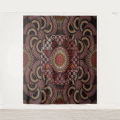 ペルシャの日焼け額縁民族半円マンダラ タペストリー (正面)