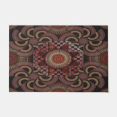 ペルシャの日焼け額縁民族半円マンダラ ドアマット (正面)