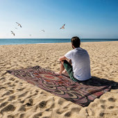 ペルシャの日焼け額縁民族半円マンダラ ビーチタオル