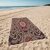 ペルシャの日焼け額縁民族半円マンダラ ビーチタオル