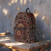 ペルシャの日焼け額縁民族半円マンダラ プリントバックパック