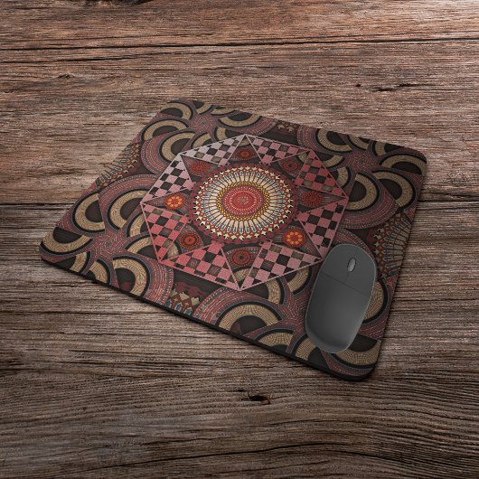 ペルシャの日焼け額縁民族半円マンダラ マウスパッド