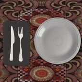 ペルシャの日焼け額縁民族半円マンダラ ミディアムテーブルランナー