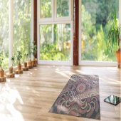 ペルシャの日焼け額縁民族半円マンダラ ヨガマット