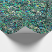 ペルシャの東洋パターンアワビおよび銀 ラッピングペーパー (角)