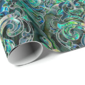 ペルシャの東洋パターンアワビおよび銀 ラッピングペーパー (ロールコーナー)