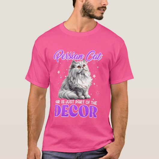 ペルシャの猫の毛は丁度Pの一部でおもしろいある Tシャツ (正面)
