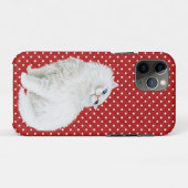 ペルシャの猫を点赤と白に Case-Mate iPhoneケース (裏面(横))