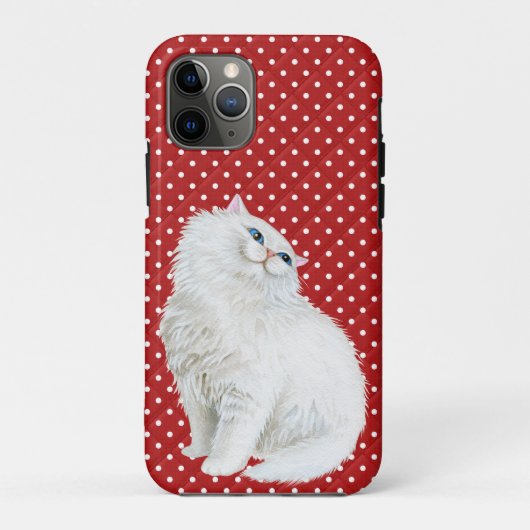 ペルシャの猫を点赤と白に Case-Mate iPhoneケース (裏面)
