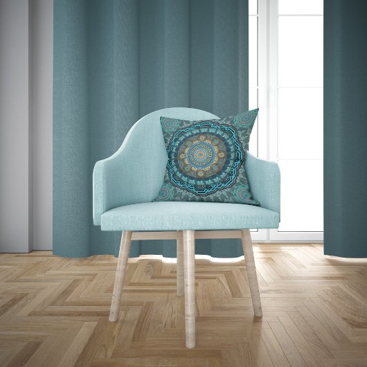 ペルシャの目のサイケデリック曼荼羅 クッション