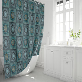 ペルシャの目のサイケデリック曼荼羅 シャワーカーテン