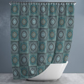 ペルシャの目のサイケデリック曼荼羅 シャワーカーテン