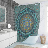 ペルシャの目のサイケデリック曼荼羅 シャワーカーテン