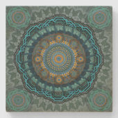 ペルシャの目のサイケデリック曼荼羅 ストーンコースター (正面)