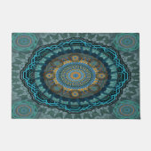 ペルシャの目のサイケデリック曼荼羅 ドアマット (正面)
