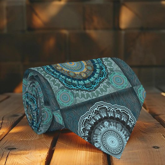 ペルシャの目のサイケデリック曼荼羅 ネクタイ