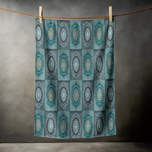 ペルシャの目のサイケデリック曼荼羅 ビーチタオル