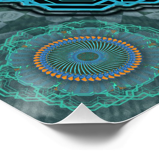 ペルシャの目のサイケデリック曼荼羅 ポスター (コーナー)