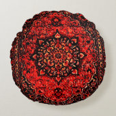 ペルシャの絨毯のデザインはバラの着色地 ラウンドクッション (正面)
