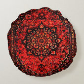 ペルシャの絨毯の外観はバラの着色地 ラウンドクッション (裏面)