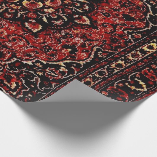 ペルシャの絨毯の外観はバラの着色地 ラッピングペーパー (角)
