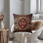 ペルシャの絨毯は濃い赤とクリーム色で見える クッション