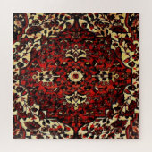 ペルシャの絨毯は濃い赤とクリーム色で見える ジグソーパズル (横)