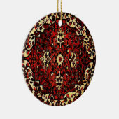 ペルシャの絨毯は濃い赤とクリーム色で見える セラミックオーナメント (右)