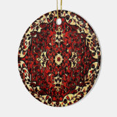 ペルシャの絨毯は濃い赤とクリーム色で見える セラミックオーナメント (左)