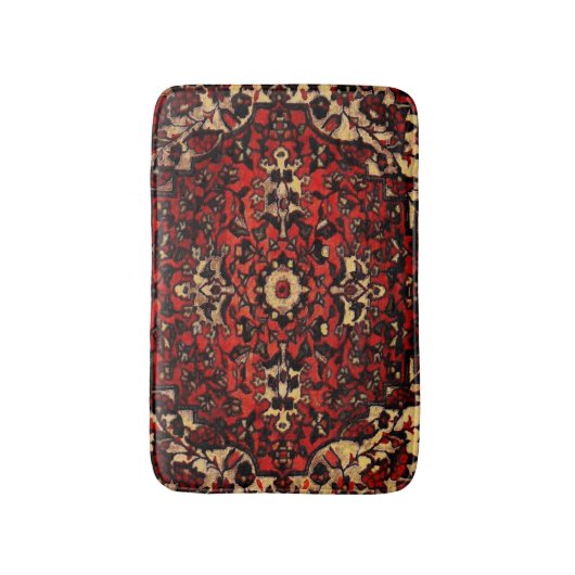 ペルシャの絨毯は濃い赤とクリーム色で見える バスマット (正面縦)