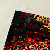 ペルシャの絨毯は濃い赤とクリーム色で見える ビーチタオル (インサイチュ)