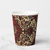 ペルシャの絨毯は濃い赤とクリーム色で見える 紙コップ (裏面)