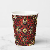 ペルシャの絨毯は濃い赤とクリーム色で見える 紙コップ (左)