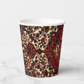 ペルシャの絨毯は濃い赤とクリーム色で見える 紙コップ (正面)