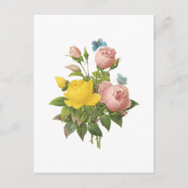 ペルシャの黄色いバラ、紅茶バラby Redoue ポストカード