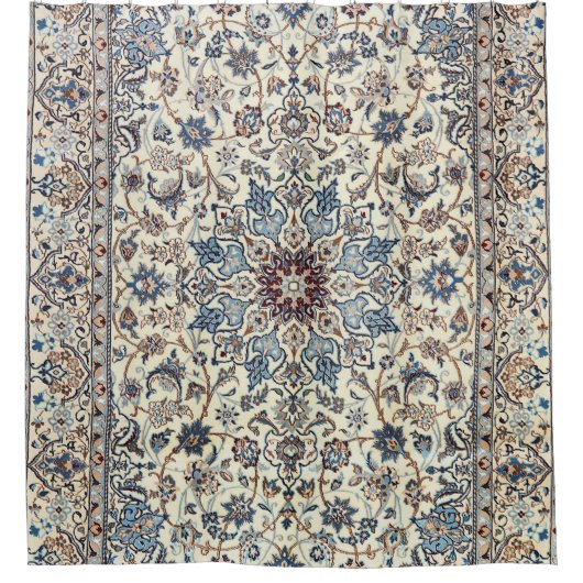 ペルシャほこりっぽい青グレーのアクセント シャワーカーテン (正面)