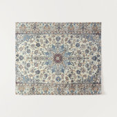 ペルシャほこりっぽい青グレーのアクセント タペストリー (正面(横))