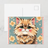 ペルシャよくはしゃぐ猫 ポストカード (正面/裏面)