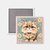 ペルシャよくはしゃぐ猫 マグネット (正面/裏面)