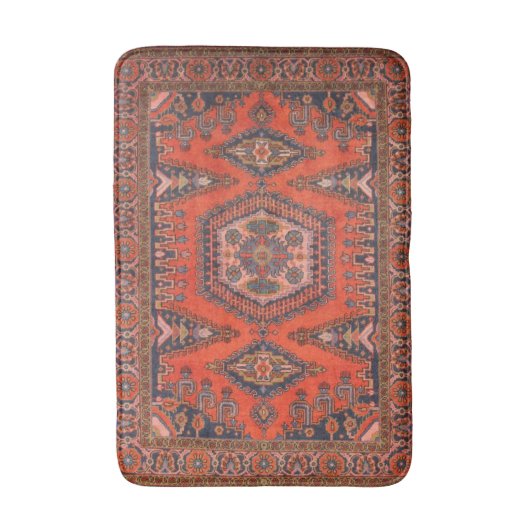 ペルシャアンティークペルシアアクセントヴィンテージオリエンタル バスマット (正面縦)