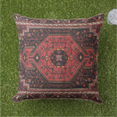 ペルシャアンティークヴィンテージレッドイースタンラグラグ アウトドアクッション (芝生)