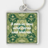 ペルシャカスタムタイルの義理の息子へのクリスマスプレゼント キーホルダー (正面)