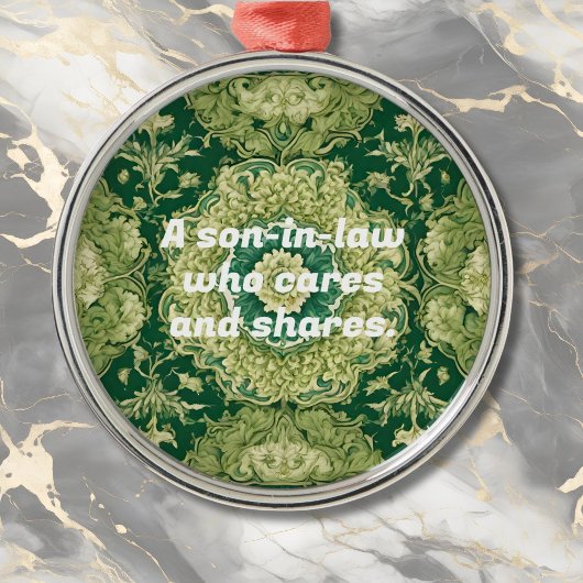 ペルシャカスタムタイルの義理の息子へのクリスマスプレゼント メタルオーナメント